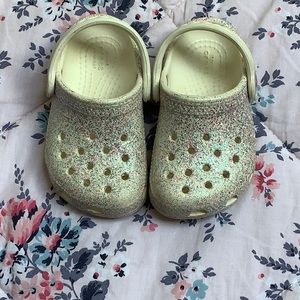 Crocs Sparkly Glitter White Size 5 Toddler